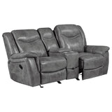 Conrad Upholstered Padded Arm Glider Loveseat Grey | Grey | 650355