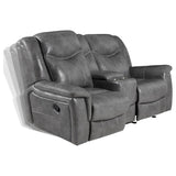 Conrad Upholstered Padded Arm Glider Loveseat Grey | Grey | 650355