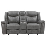 Conrad Upholstered Padded Arm Glider Loveseat Grey | Grey | 650355