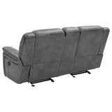 Conrad Upholstered Padded Arm Glider Loveseat Grey | Grey | 650355