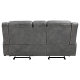 Conrad Upholstered Padded Arm Glider Loveseat Grey | Grey | 650355