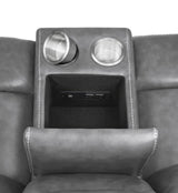 Conrad Upholstered Padded Arm Glider Loveseat Grey | Grey | 650355