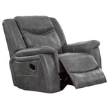 Conrad Upholstered Padded Arm Glider Recliner Grey | Grey | 650356