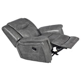 Conrad Upholstered Padded Arm Glider Recliner Grey | Grey | 650356