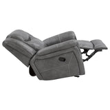 Conrad Upholstered Padded Arm Glider Recliner Grey | Grey | 650356
