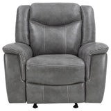 Conrad Upholstered Padded Arm Glider Recliner Grey | Grey | 650356