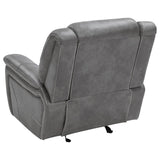 Conrad Upholstered Padded Arm Glider Recliner Grey | Grey | 650356