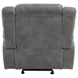 Conrad Upholstered Padded Arm Glider Recliner Grey | Grey | 650356
