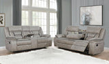 Greer 2-piece Upholstered Reclining Sofa Set Taupe | Beige | Taupe | 651351-S2