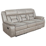 Greer 3-piece Upholstered Reclining Sofa Set Taupe | Beige | Taupe | 651351-S3