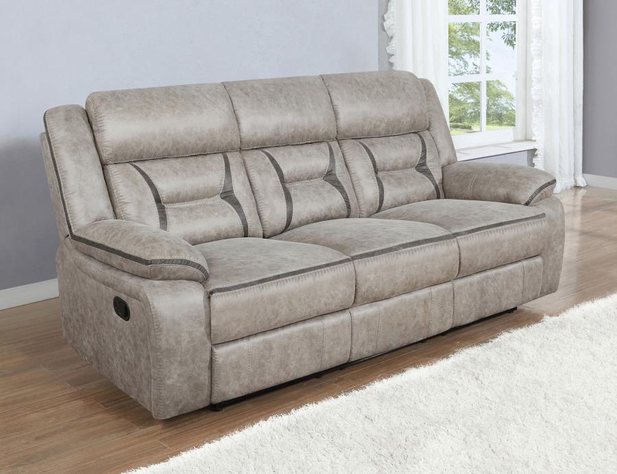 Greer Upholstered Motion Reclining Sofa Taupe | Beige | Taupe | 651351
