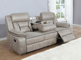 Greer Upholstered Motion Reclining Sofa Taupe | Beige | Taupe | 651351
