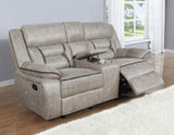 Greer Upholstered Motion Reclining Loveseat Taupe | Beige | Taupe | 651352