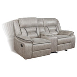 Greer Upholstered Motion Reclining Loveseat Taupe | Beige | Taupe | 651352
