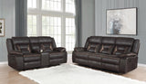 Greer 2-piece Upholstered Reclining Sofa Set Brown | Brown | 651354-S2