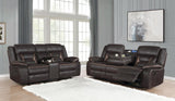 Greer 2-piece Upholstered Reclining Sofa Set Brown | Brown | 651354-S2