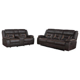 Greer 2-piece Upholstered Reclining Sofa Set Brown | Brown | 651354-S2