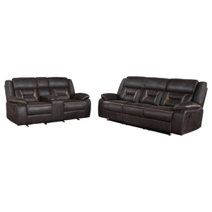 Greer 2-piece Upholstered Reclining Sofa Set Brown
