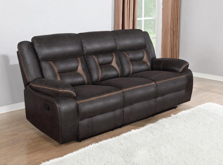 Greer Upholstered Motion Reclining Sofa Brown | Brown | 651354