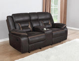 Greer Upholstered Motion Reclining Loveseat Brown | Brown | 651355
