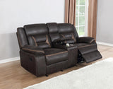 Greer Upholstered Motion Reclining Loveseat Brown | Brown | 651355
