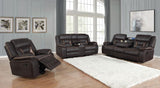Greer Upholstered Motion Reclining Loveseat Brown | Brown | 651355