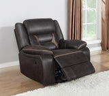 Greer Upholstered Swivel Glider Recliner Chair Brown | Brown | 651356