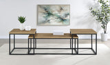 Straden 3-piece Engineered Wood Coffee Table Set Mango and Black | Brown | Mango | 700144