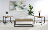 Straden 3-piece Engineered Wood Coffee Table Set Mango and Black | Brown | Mango | 700144