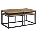 Straden 3-piece Engineered Wood Coffee Table Set Mango and Black | Brown | Mango | 700144