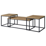 Straden 3-piece Engineered Wood Coffee Table Set Mango and Black | Brown | Mango | 700144