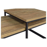Straden 3-piece Engineered Wood Coffee Table Set Mango and Black | Brown | Mango | 700144