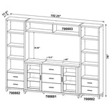 Lewes 4-piece 60-inch TV Entertainment Center Cappuccino | King | Brown | Cappuccino | 700881-S4