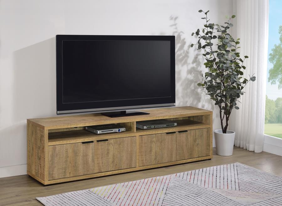 Tabby 79-inch 4-door Engineered Wood TV Stand Media Console Mango | Twin | Brown | Mango | 700933