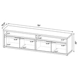 Tabby 79-inch 4-door Engineered Wood TV Stand Media Console Mango | Twin | Brown | Mango | 700933