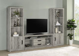 Burke 3-piece 59-inch TV Entertainment Center Grey Driftwood | Full | Grey | Grey Driftwood | 701024-SET