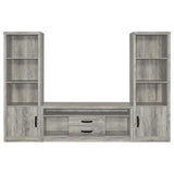 Burke 3-piece 59-inch TV Entertainment Center Grey Driftwood | Full | Grey | Grey Driftwood | 701024-SET