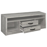 Burke 3-piece 59-inch TV Entertainment Center Grey Driftwood | Full | Grey | Grey Driftwood | 701024-SET
