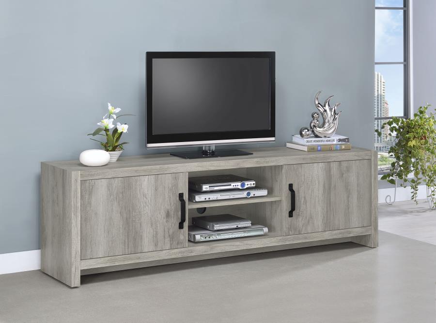 Burke 2-door Engineered Wood 71-inch TV Stand Grey Driftwood | Grey | Grey Driftwood | 701025