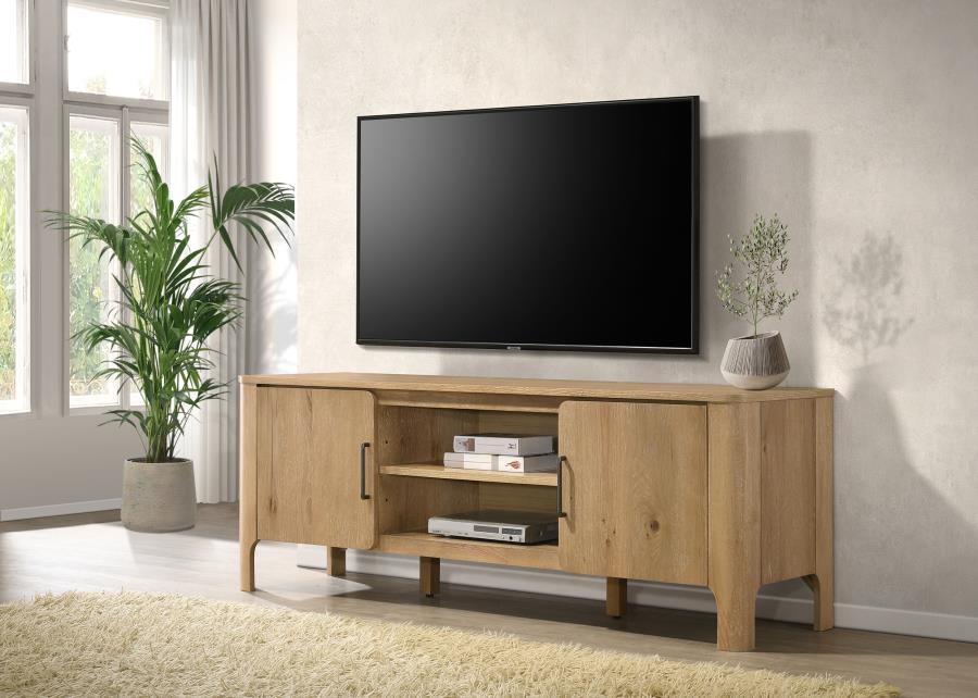 Rowe 65-inch 2-door Wood TV Stand Media Console Light Oak | Brown | Light Oak | 701652