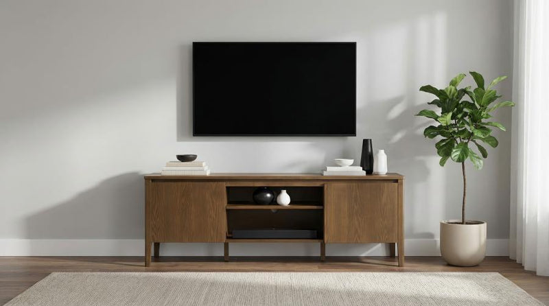 Thori 63-inch 2-door TV Stand Media Console Dark Brown