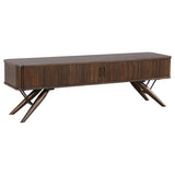 Valna Wood 71-inch TV Stand with Sliding Doors Walnut | Brown | Walnut | 701713