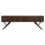 Valna Wood 71-inch TV Stand with Sliding Doors Walnut | Brown | Walnut | 701713