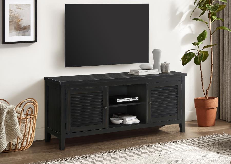 Concord 2-door 60-inch TV Stand Console Distressed Java | Black | Distressed Java | 701782
