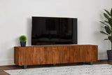 Trask 86-inch Wood TV Stand Media Console Mango Brown | Brown | Mango Brown | 701790