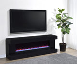 Mallory TV Stand Fireplace Console Bluetooth Speaker Black High Gloss | Full | Black | Black High Gloss | 701803