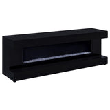 Mallory TV Stand Fireplace Console Bluetooth Speaker Black High Gloss | Full | Black | Black High Gloss | 701803