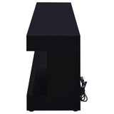 Mallory TV Stand Fireplace Console Bluetooth Speaker Black High Gloss | Full | Black | Black High Gloss | 701803