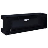 Mallory TV Stand Fireplace Console Bluetooth Speaker Black High Gloss | Full | Black | Black High Gloss | 701803