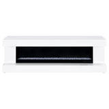 Mallory TV Stand Fireplace Console Bluetooth Speaker White High Gloss | Full | White | White High Gloss | 701813
